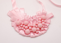 Collana rosa collare di perline, perle di tessuto coperto artigianalmente collane (NL-520)