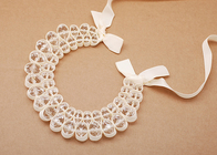 perle di cristallo con beige ribbon gioielli artigianali collane (NL-489)