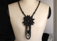 Single Strand Corsage fiore nero gioielli tessuto artigianalmente Necklacesfor donne