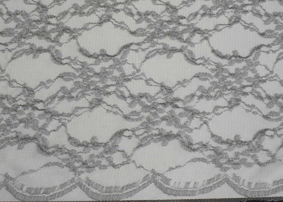 Tessuto metallico d'argento di nylon del pizzo del filato per indumenti da letto CY-LW0632 antistatico