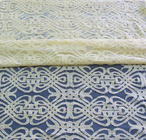 Tintura ecologica del cotone del voile del tessuto di nylon giallo del pizzo per la decorazione CY-DK0035 della tenda