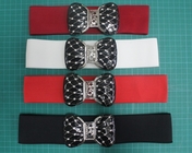 Cinghie elastiche su ordinazione del panno della tessitura di colore 5cm per le donne/cinghia delle signore, placcanti fermaglio