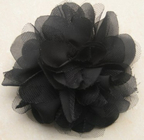 Corpetto artificiale nero della maglia e chiffon del fiore artificiale con il perno