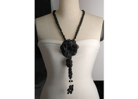 Lady Black tessuto personalizzato di fiori collane artigianali per maglione e camicette