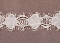 Tessuto tessuto Abbigliamento OEM d'Avorio cotone ciglia pizzo Crochet