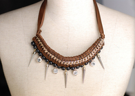 Brown personalizzati a maglia a mano Beaded collare collane, collane artigianali