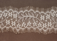 Bianca cotone OEM fiore decorativo ciglia smerlato Lace Trim tessuto