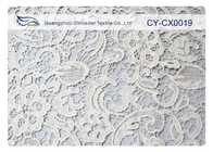 Il fiore bianco ha ricamato il cotone del tessuto del pizzo/CY-CX0019 di nylon/metallico