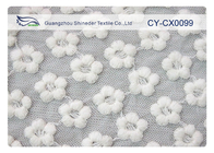 Tessuto del pizzo ricamato bianco di forma del fiore per il vestito da sposa CY-CX0099