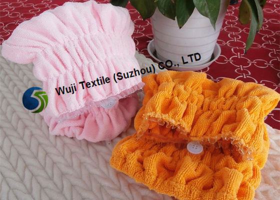 turbante di secchezza dei capelli del ricamo e di stampa su misura 37*16cm con pizzo