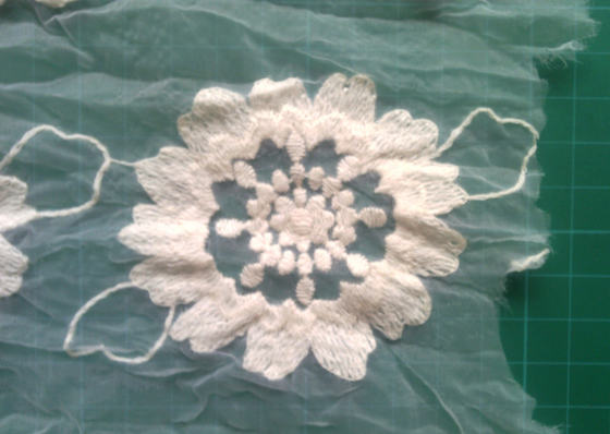 L'organza pura del cotone ha ricamato l'indumento Eco del tessuto del pizzo del fiore amichevole