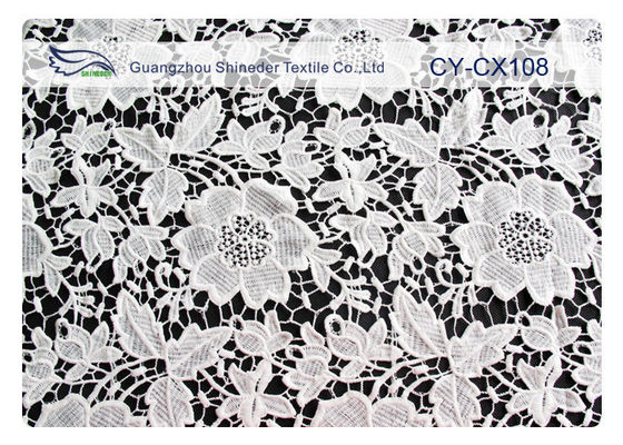 Tessuto del pizzo ricamato cotone di nylon con la larghezza CY-CX108 di 120cm