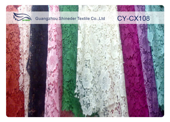 Tessuto del pizzo ricamato cotone di nylon con la larghezza CY-CX108 di 120cm