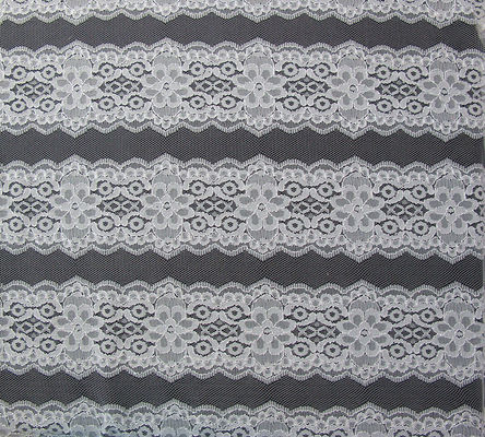 Bianco elastico del tessuto del pizzo da ogni parte del tessuto del pizzo