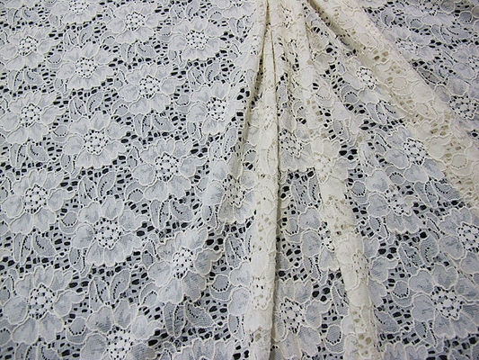 Tessuto elastico FNS1948 del pizzo del fiore di alta qualità di riserva nera di colore