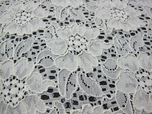 Tessuto elastico FNS1948 del pizzo del fiore di alta qualità di riserva nera di colore