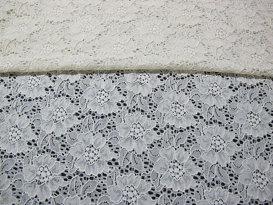 Tessuto elastico FNS1948 del pizzo del fiore di alta qualità di riserva nera di colore