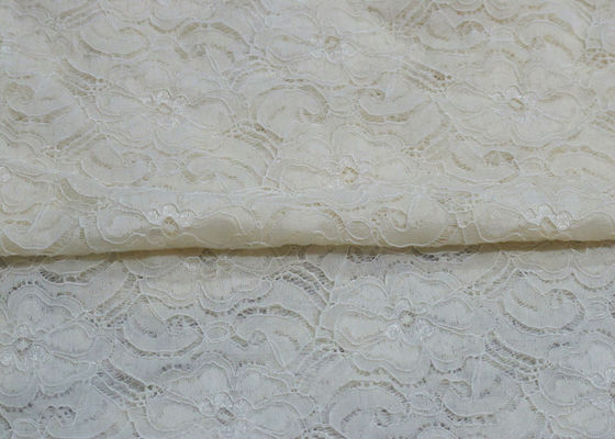 Tessuto di nylon bello CY-LW0783Y elegante dell'elastam del pizzo elastico bianco