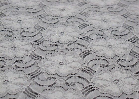Tessuto di nylon bello CY-LW0783Y elegante dell'elastam del pizzo elastico bianco