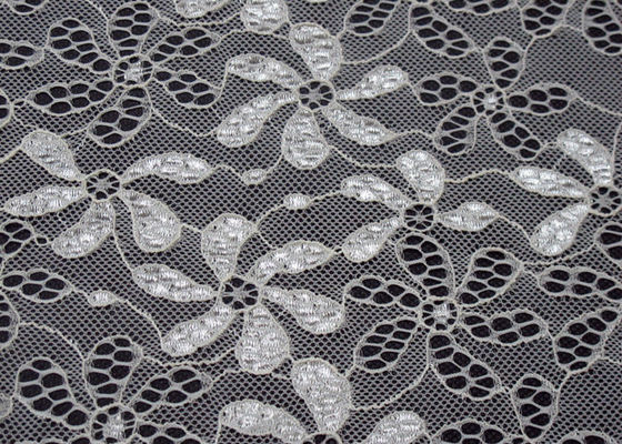 Nylon di 90% + tessuto elastico del pizzo del fiore dell'elastam di 10% per indumenti da letto CY-LW0795