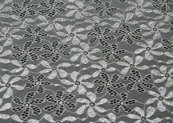 Nylon di 90% + tessuto elastico del pizzo del fiore dell'elastam di 10% per indumenti da letto CY-LW0795