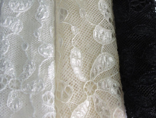 Nylon di 90% + tessuto elastico del pizzo del fiore dell'elastam di 10% per indumenti da letto CY-LW0795