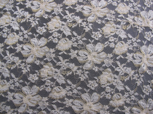 Tessuto floreale in serie metallico CY-LW0060 di tintura ecologico del pizzo smerlato il nero