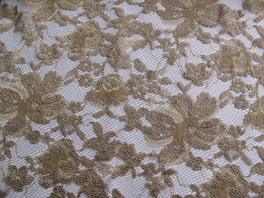 Tessuto floreale in serie metallico CY-LW0060 di tintura ecologico del pizzo smerlato il nero