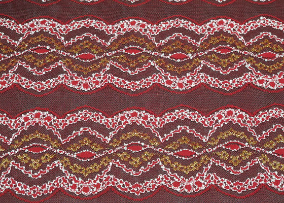 Tessuto del pizzo dell'occhiello della biancheria elastica, antistatico metallici e multi colorati