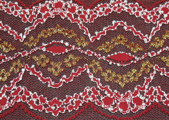 Tessuto del pizzo dell'occhiello della biancheria elastica, antistatico metallici e multi colorati