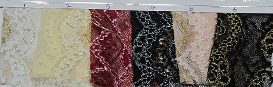 Tessuto del pizzo dell'occhiello della biancheria elastica, antistatico metallici e multi colorati