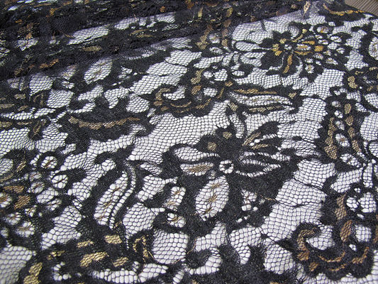 Tessuto multicolore elastico del pizzo del ricamo