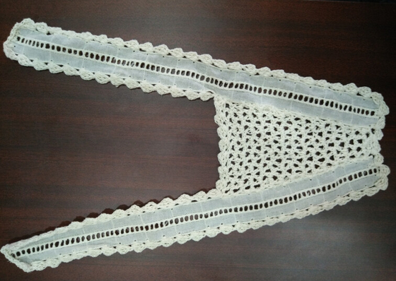 Disposizione fatta a mano del tessuto del pizzo del ricamo, disposizione del pizzo del cotone della gonna del vestito