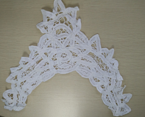 Collare fatto a mano su misura 100% del ricamo del pizzo del collo del collare del pizzo del cotone