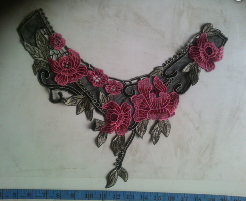 16" tessuto di nylon del pizzo del cotone del vestito da signora, collare del pizzo del cotone