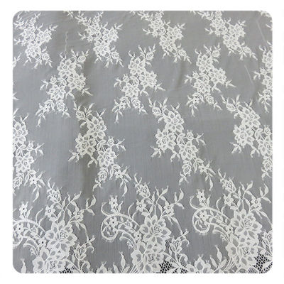 Disposizione elastica del pizzo del bello ciglio di nylon bianco/disposizione decorativa del pizzo