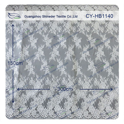 Disposizione elastica del pizzo del bello ciglio di nylon bianco/disposizione decorativa del pizzo