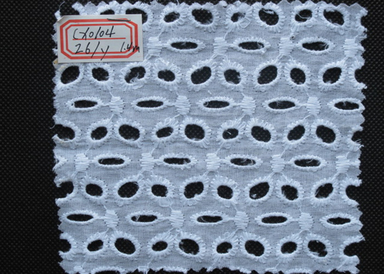 Disposizione 100% del pizzo dell'occhiello del ricamo del cotone per la camicia CY-CX0104 del cappuccio del vestito