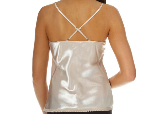 Principessa Pure White Elegant Ladies slitta il Camisole del collo a V con la disposizione del pizzo