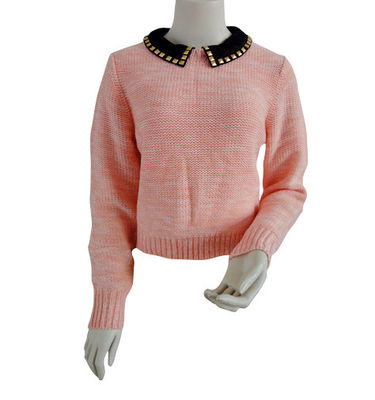 Maglioni staccabili del pullover delle signore del saltatore del collare rosa per l'autunno, inverno