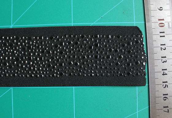 nylon e elastam elastici neri della tessitura di 5cm con il cristallo di rocca