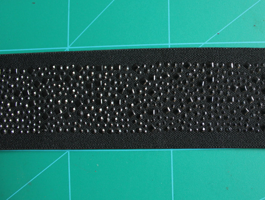 nylon e elastam elastici neri della tessitura di 5cm con il cristallo di rocca