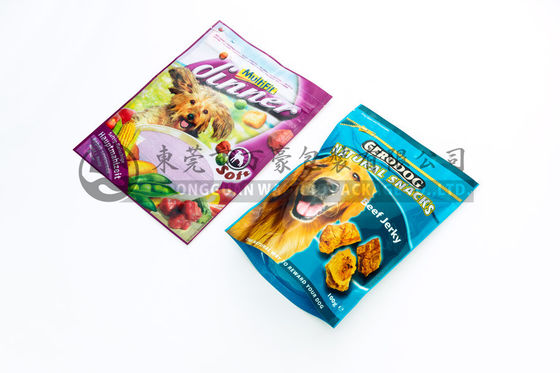 A chiusura lampo richiudibili su ordinazione stanno sulle borse del sacchetto, borsa diritta del cibo per cani con la chiusura lampo