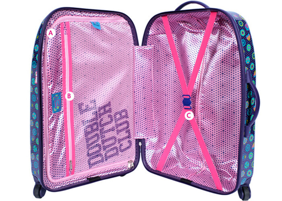 Borsa colorata luminosa su misura di viaggio dei bagagli del PC 20 25 della cassa a 28 pollici del carrello