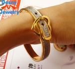 gioielli della colata del metallo del braccialetto del braccialetto di 2 di tono di cinghia del fermaglio donne della manetta