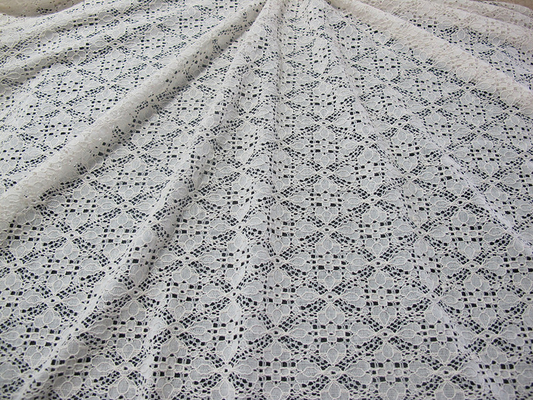 Tessuto di nylon per abito, tessuto del pizzo del cotone Stretchable di maglia del pizzo