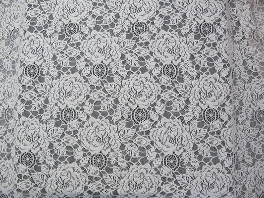 Bianco di nylon del tessuto del pizzo del fiore del cotone amichevole di Eco per il ODM dell'OEM della blusa