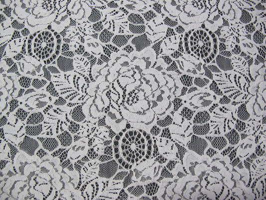 Bianco di nylon del tessuto del pizzo del fiore del cotone amichevole di Eco per il ODM dell'OEM della blusa