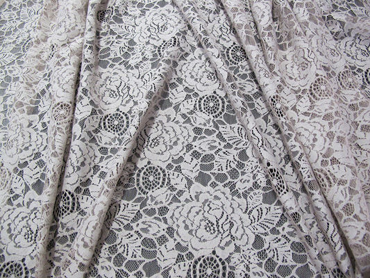 Bianco di nylon del tessuto del pizzo del fiore del cotone amichevole di Eco per il ODM dell'OEM della blusa