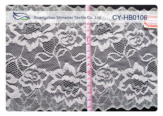 Pizzo di nylon di progettazione ODM/dell'OEM con materiale elastico per la camicia CY-HB0106